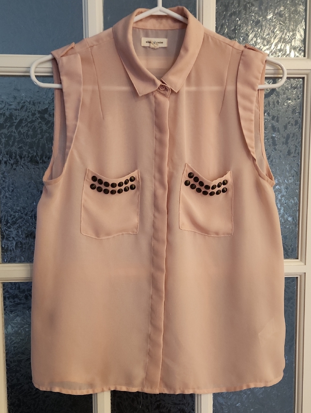 Silence + Noise / Soft Blush Pink Sleeveless Blouse